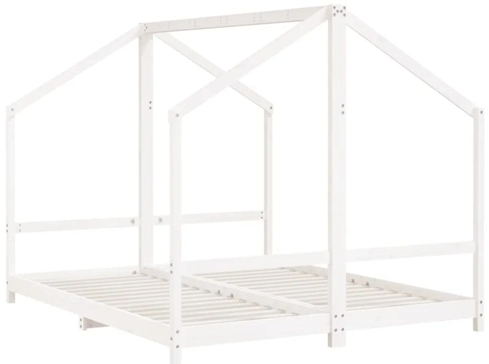 Giroletto per bambini bianco 2x(80x200) cm legno massello pino