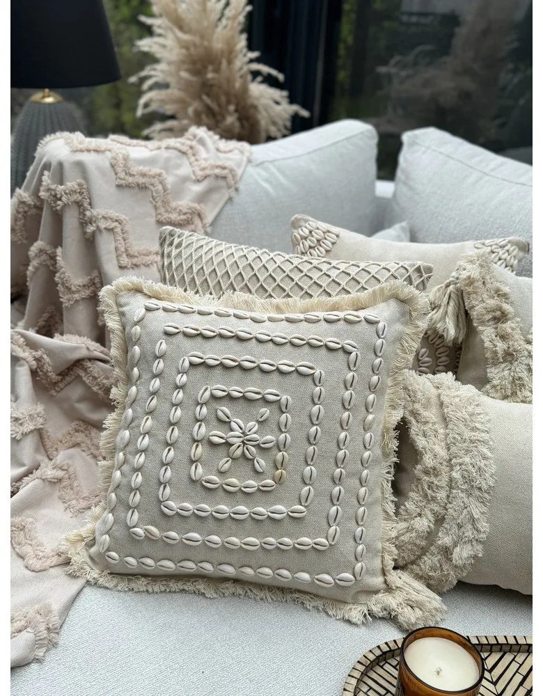 Federa decorativa in cotone 43x43 cm Seashells – Mioli Decor