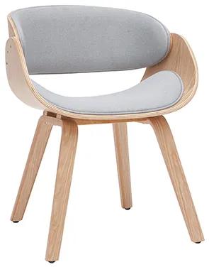 Sedia design in tessuto grigio e legno chiaro BENT