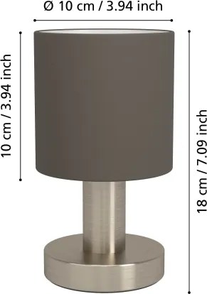 Eglo 31842 - Lampada da tavolo MONTETTO 1xE14/40W/230V marrone/cromo satinato