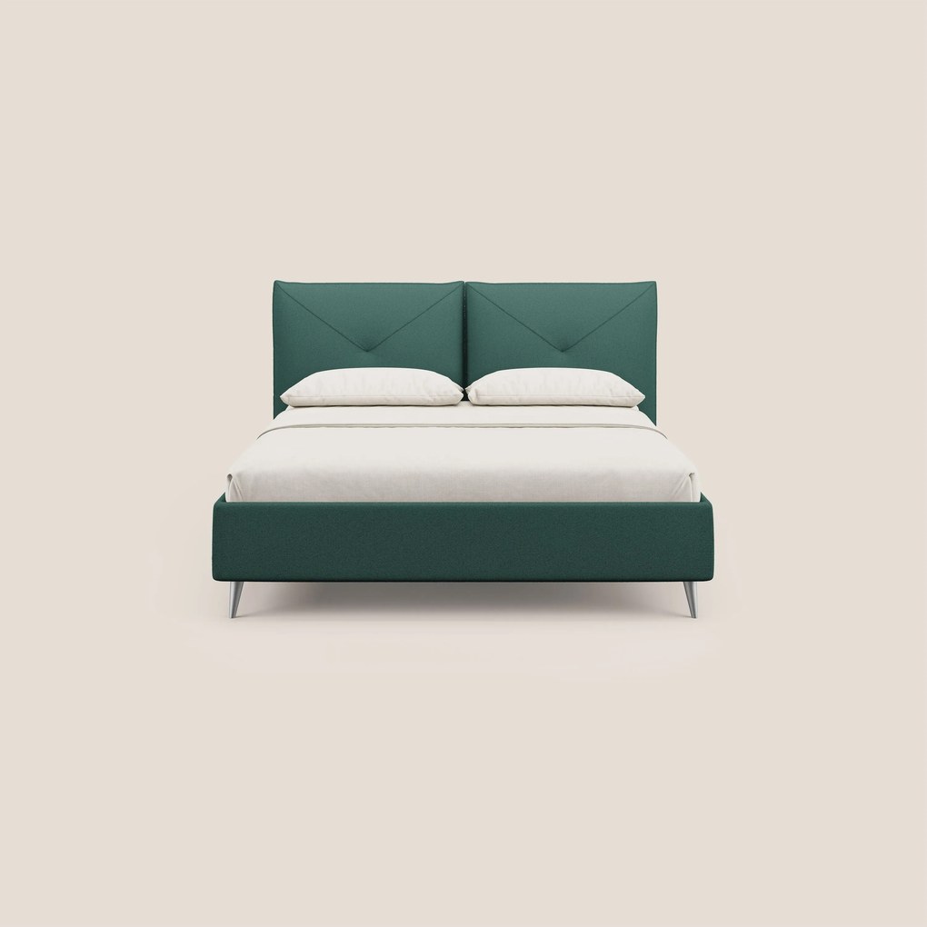Adone letto imbottito contenitore a doppia pannellatura in bouclet impermeabile T07