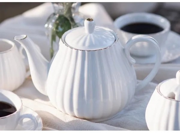 Set da caffè in porcellana, 15 pezzi, bianco