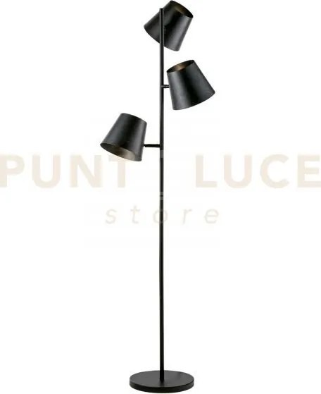 Piantana in metallo e ferro colt grigia 3 luci attacco e27 51x165cm