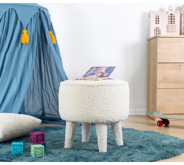 Pouf PIXI Ø 38 cm, bianco