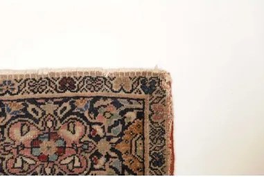 Antik Medaglione Floreale Rosa Antico Blu Scuro 128x200 Cm