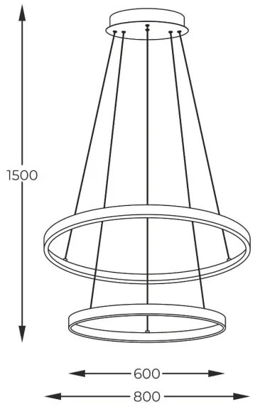Zuma Line 2023200-GD - Lampadario LED a sospensione con filo BRENO LED/60W/230V 3000/4000/6000K