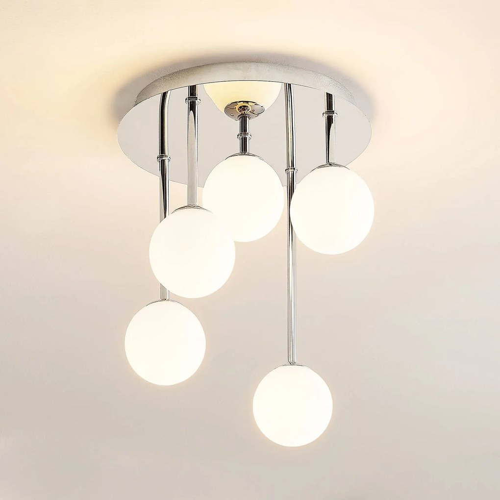 Plafoniera soffitto Chrissy Lindby, dimmerabile, Cromo / Argento, Soggiorno / Sala da pranzo, Metallo, Moderno, Plafoniera