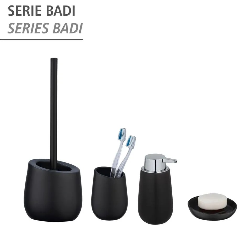Dosatore di sapone in ceramica nera Badi - Wenko