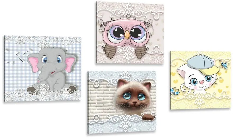 Set di quadri – Animali in versione per bambini