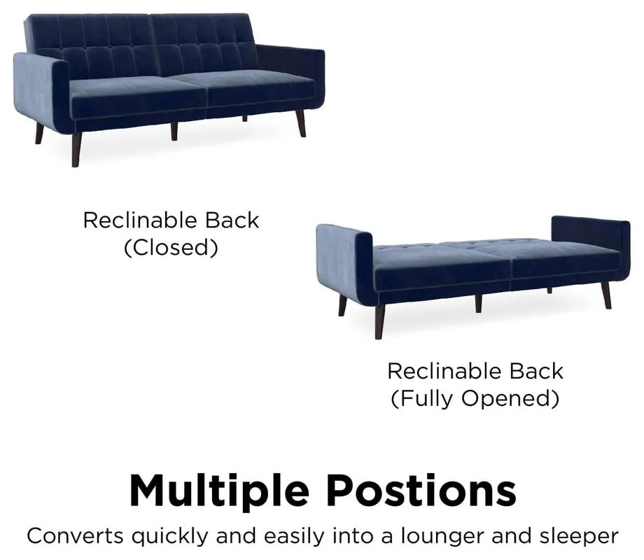 Divano letto blu 199 cm Nola - Støraa