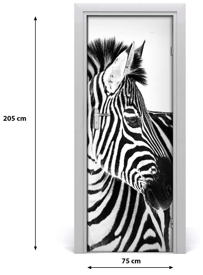 Adesivo per porta Zebra nella neve 75x205 cm
