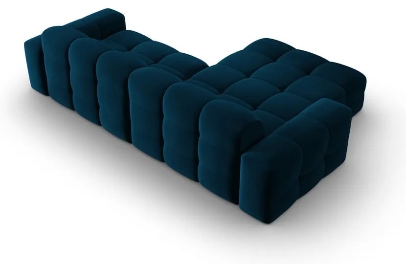 Divano angolare in velluto blu scuro (angolo sinistro) Kendal - Micadoni Home