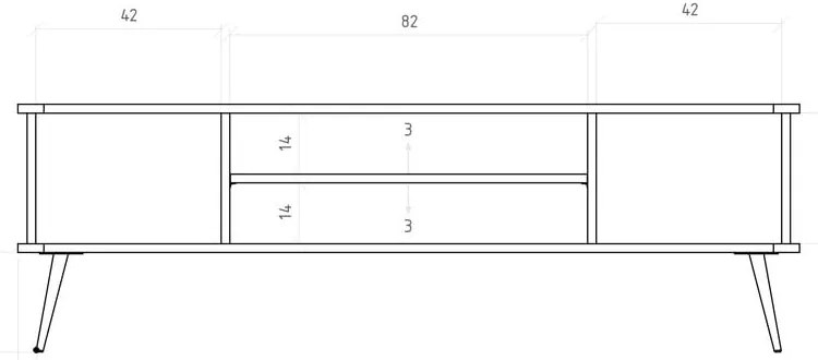 Tavolo TV in legno di quercia di colore naturale 180x57 cm Kula - The Beds