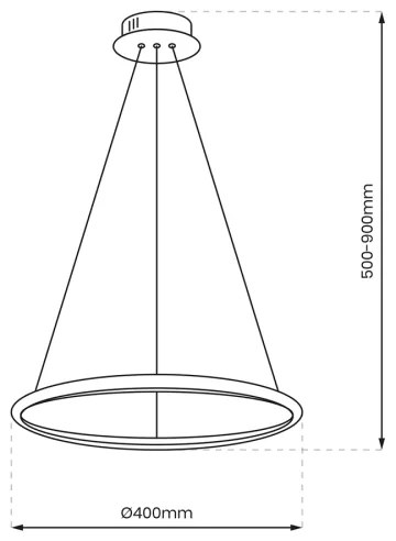Lampadario LED a cavo ROTONDA LED/27W/230V oro