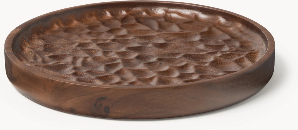 Vassoio decorativo in legno di acacia Camila, Ø 25 cm