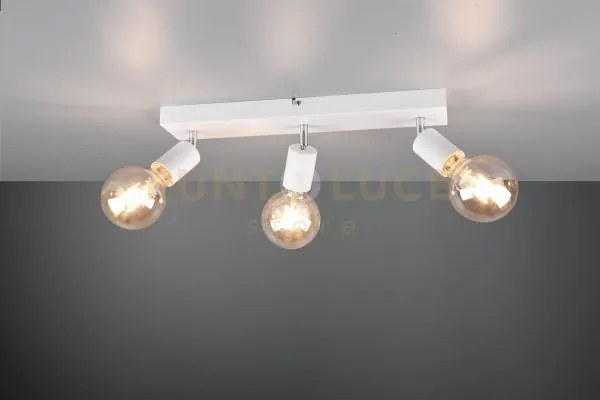 Vannes barra 3 spots orientabili bianca l. 44cm attacco e27