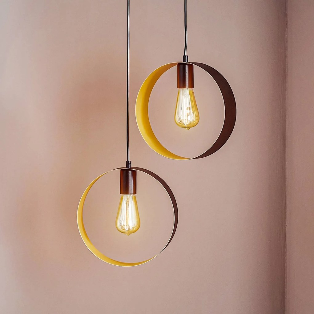 SIGMA Lampada a sospensione Hula, 2 luci, nero/oro