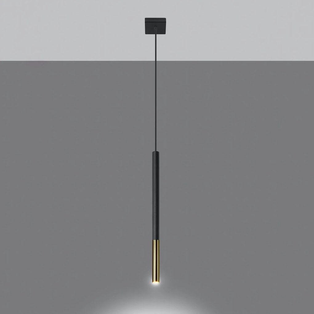 Euluna Thalassa lampada a sospensione a 1 luce G9 nero/oro