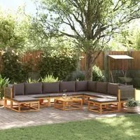 Set Divano da Giardino 11 pz con Cuscini Legno Massello Acacia 3278906