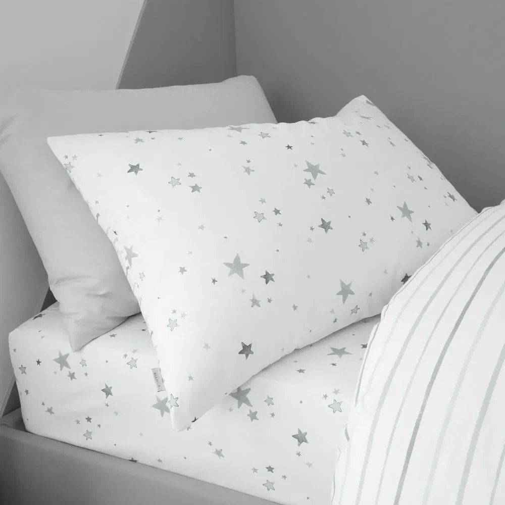 Lenzuola in cotone per neonati 150x120 cm Stars - Bianca