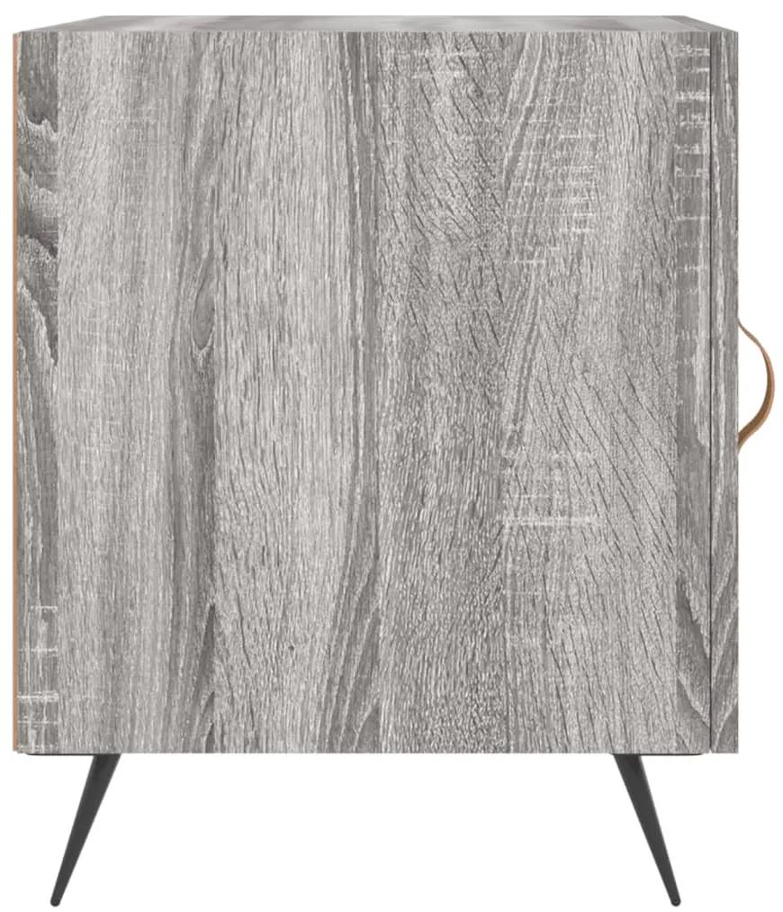 Comodino grigio sonoma 40x40x50 cm in legno multistrato