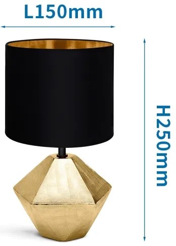 Aigostar - Lampada da tavolo 1xE14/40W/230V oro/nero