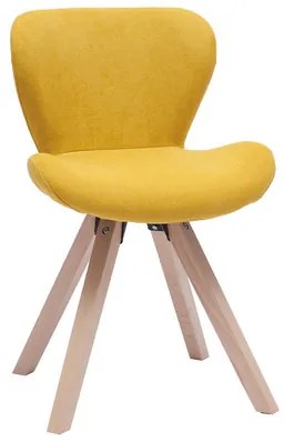 Sedia scandinava tessuto effetto velluto giallo senape ANYA