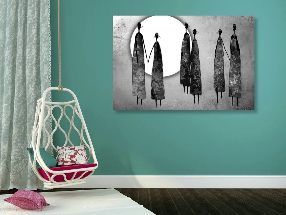 Quadro su tela – Donne africane in bianco e nero