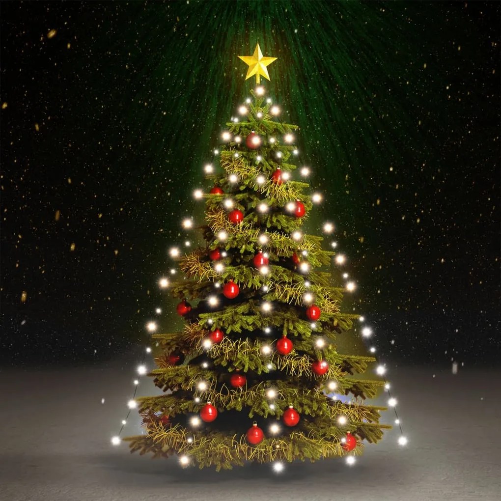 Rete Di Luce Per Albero Di Natale 210 Led Bianco Freddo 210 Cm /
