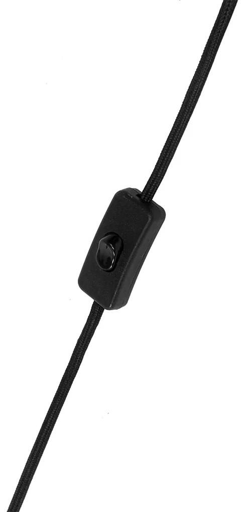 Lampada da tavolo moderna nera con vetro opalino - Drop