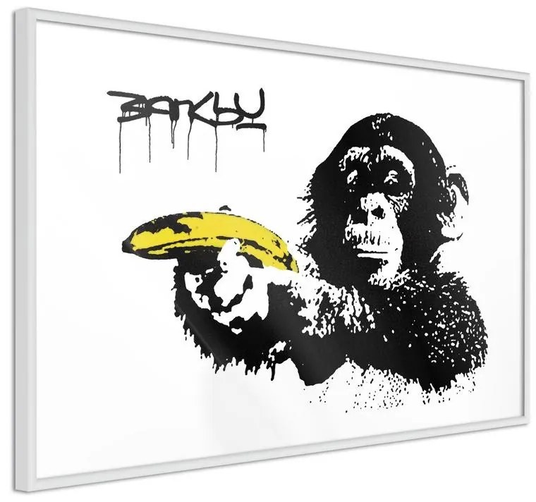 Poster  Banksy: Banana Gun II  Cornice Quadri Cornice nera, Larghezza x Altezza Home decor 60x40