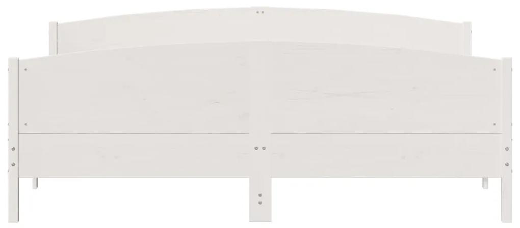 Giroletto con testiera bianco 180x200 cm massello pino