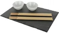 Set sushi vassoio ardesia con ciotoline e bacchette