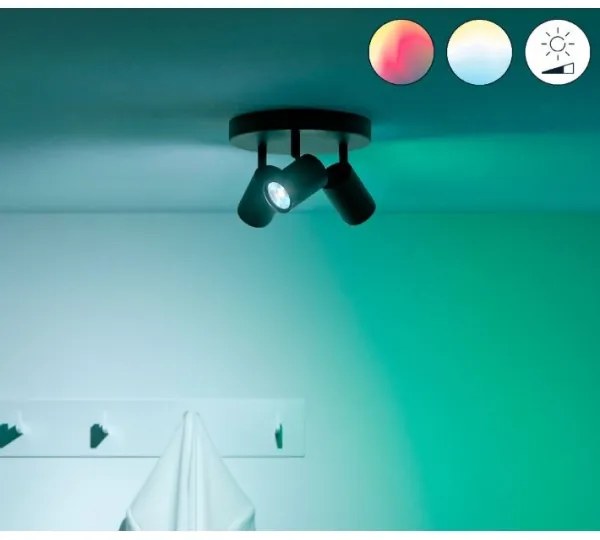 WiZ - Faretto LED RGBW Dimmerabile IMAGEO 3xGU10/4,9W/230V Wi-Fi CRI 90 nero