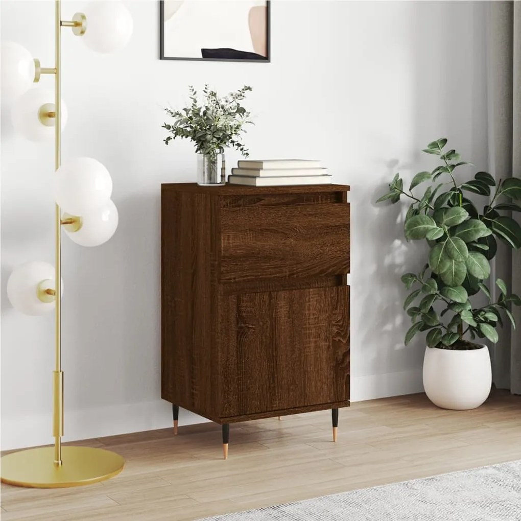 Credenza Rovere Marrone 40x35x70 Cm İn Legno Multistrato /