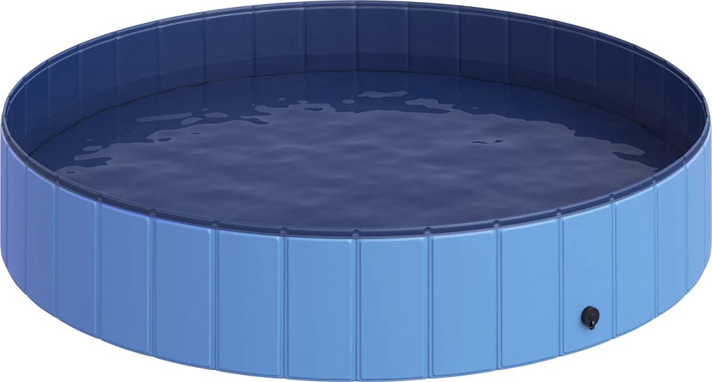 Piscina Pieghevole per Cani in PVC Azzurro Ø160x30h cm...