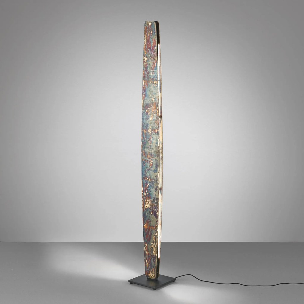 Quitani Piantana LED Persida, metallo d'impatto, colore oro