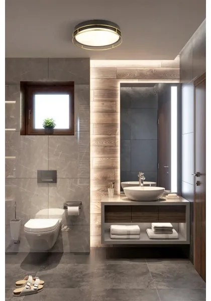 Searchlight 62012-2PB - Plafoniera da bagno PHEONIX 2xE14/60W/230V IP44