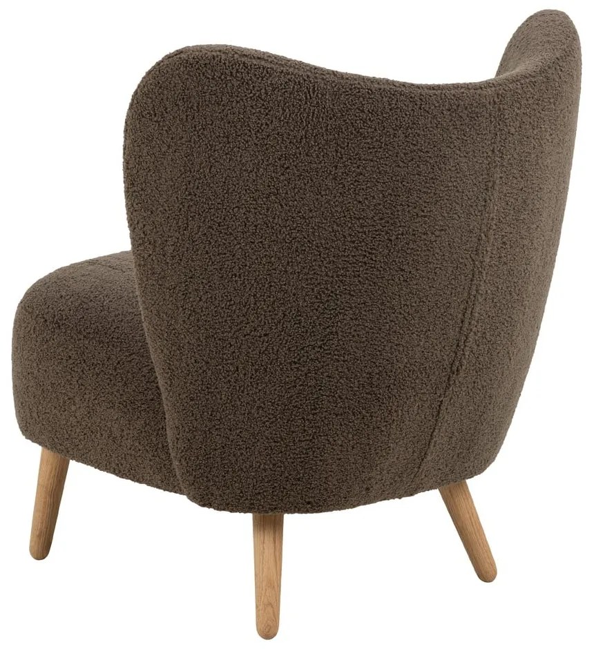 Poltrona marrone in tessuto bouclé Elmont - Actona