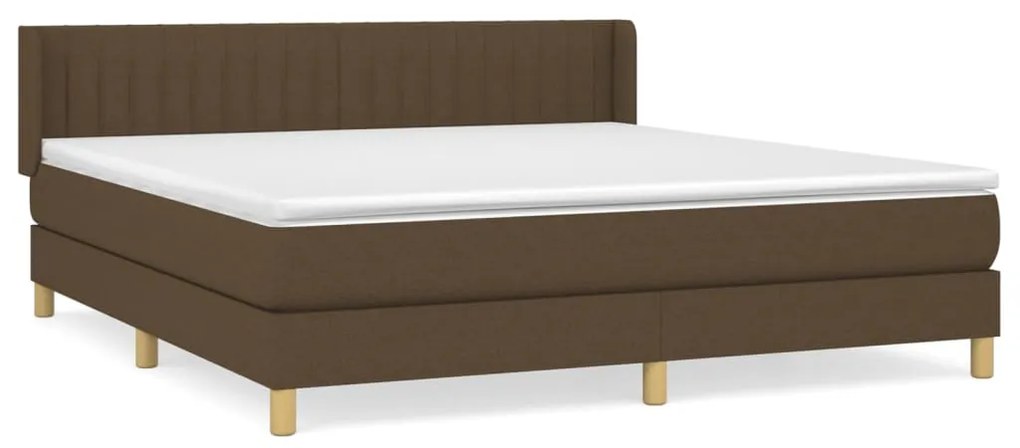 Giroletto a molle con materasso marrone scuro 180x200cm tessuto