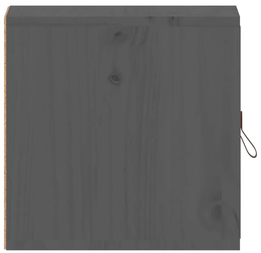 Pensile grigio 31,5x30x30 cm in legno massello di pino