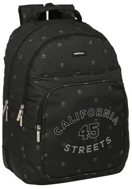 Zaino Scuola Safta California Nero 32 x 42 x 15 cm