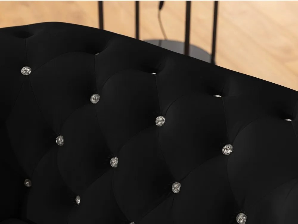 Divano nero allungabile con rivestimento in velluto 203 cm York Blik – Ropez