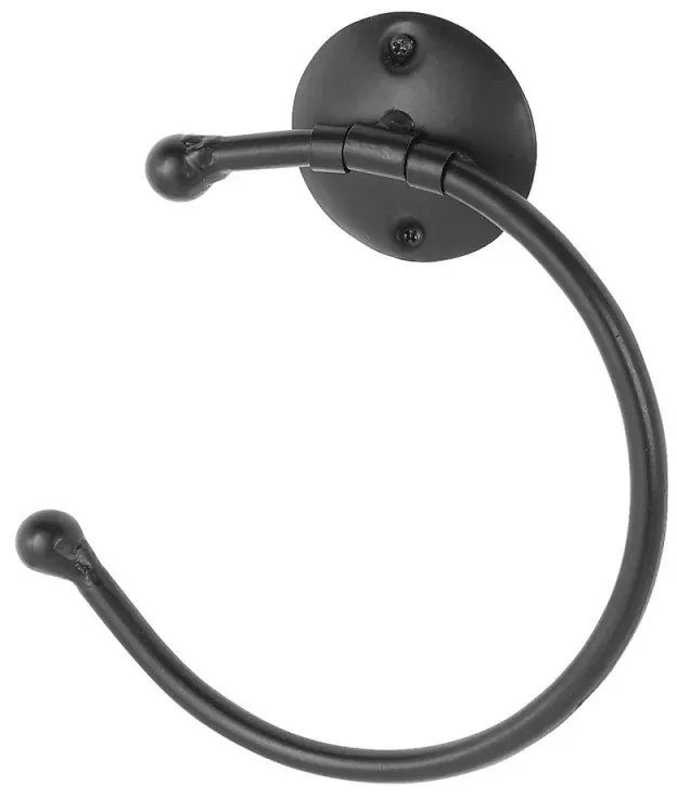 Anello portasalviette da muro in ferro battuto nero linea Siena