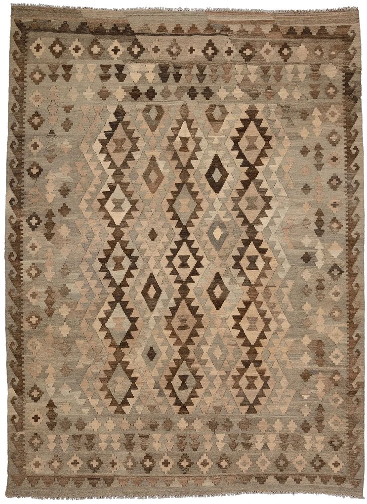Kilim Tappeto 180 x 240 Nero (Afghanistan) Tessuto A Mano