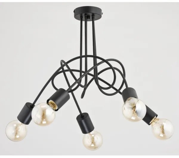 Lampadario a plafone TANGO 5xE27/60W/230V nero