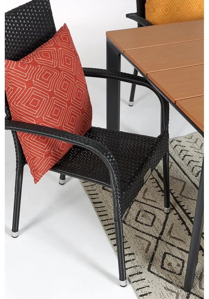 Sedia da giardino in rattan artificiale nero Paris - Bonami Essentials