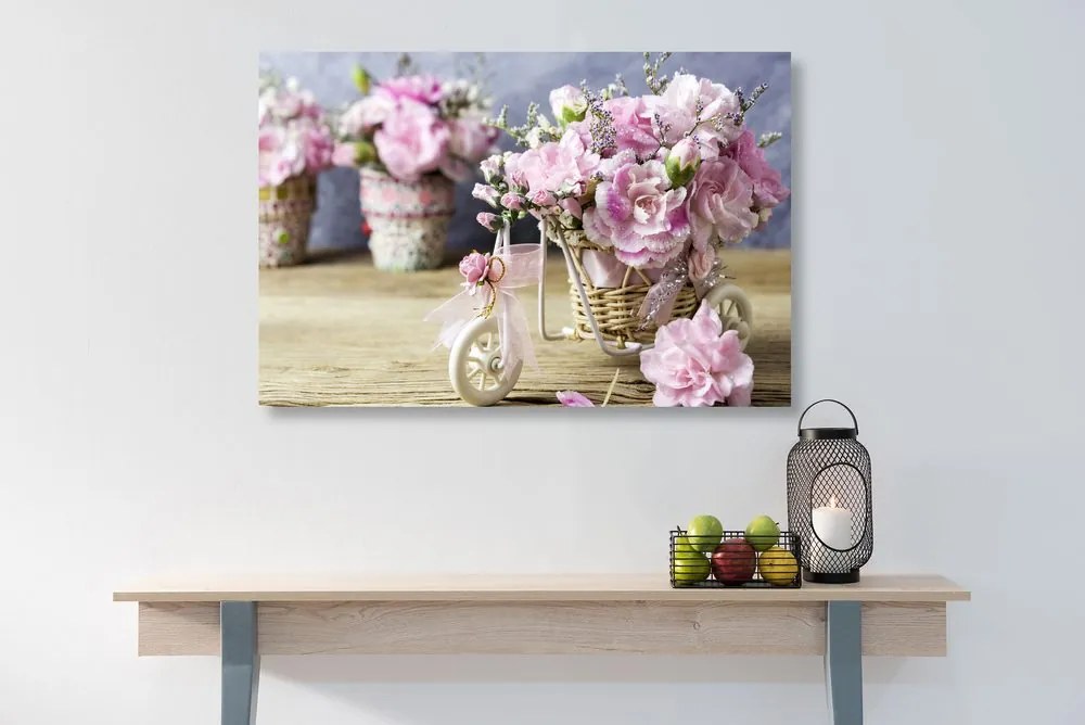 Quadro su tela – Garofano rosa romantico in stile vintage