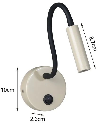 Brilagi - LED Lampada flessibile da muro MAYA LED/3W/230V 4000K beige