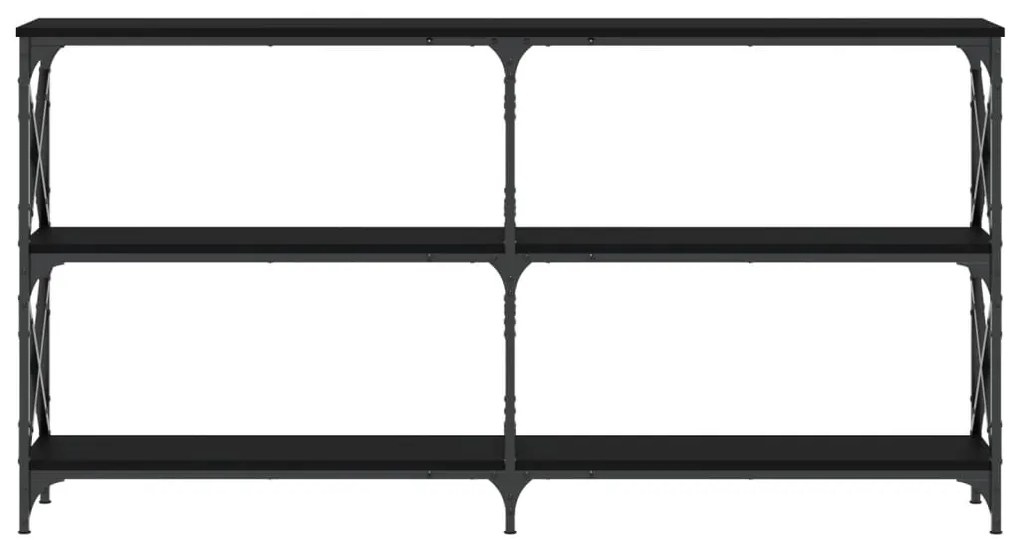 Tavolino consolle nero 200x28x80,5 cm in legno multistrato